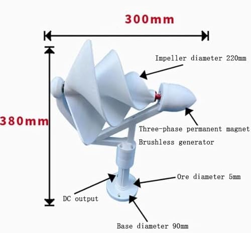 10W Micro Spiral Wind Power Generator - DIY Model, 3-Color (White/Red/Green) Permanent Magnet Breeze Starter with LED Light for Renewable Energy Projects