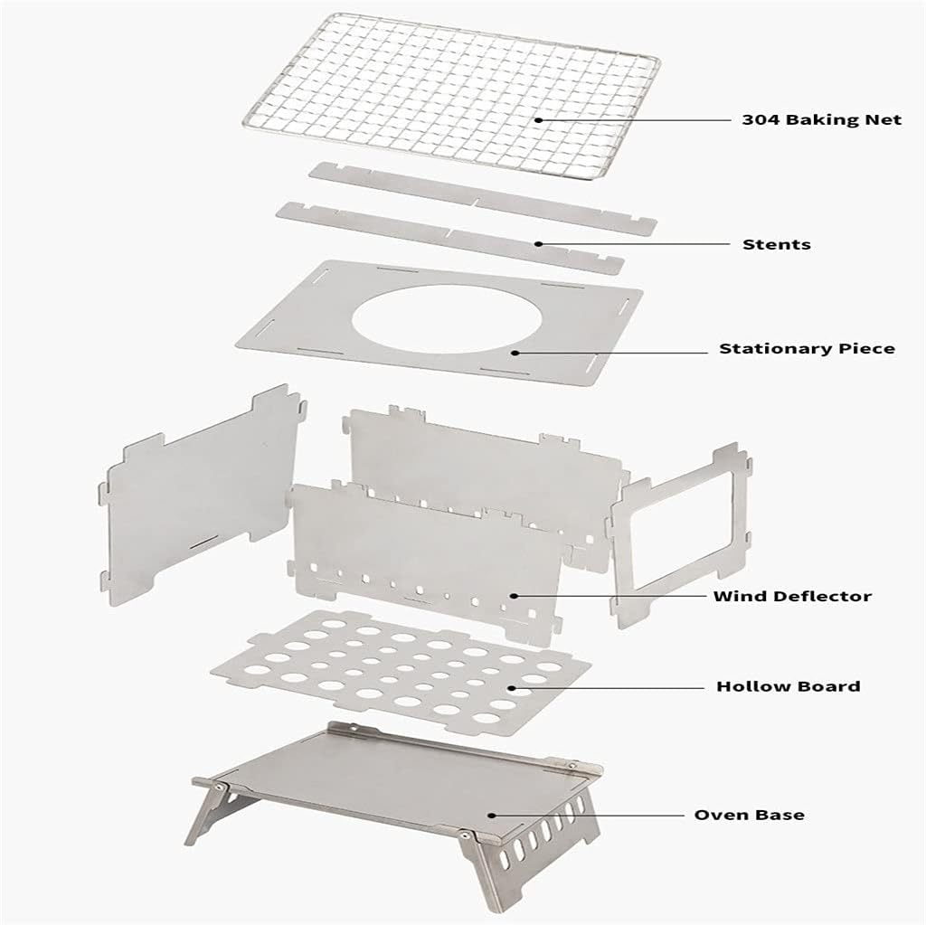 Fire Pit Outdoor Folding Cardnace Portable Charcoal Stove Camping Barbecue Rack Windproof Multipurpose