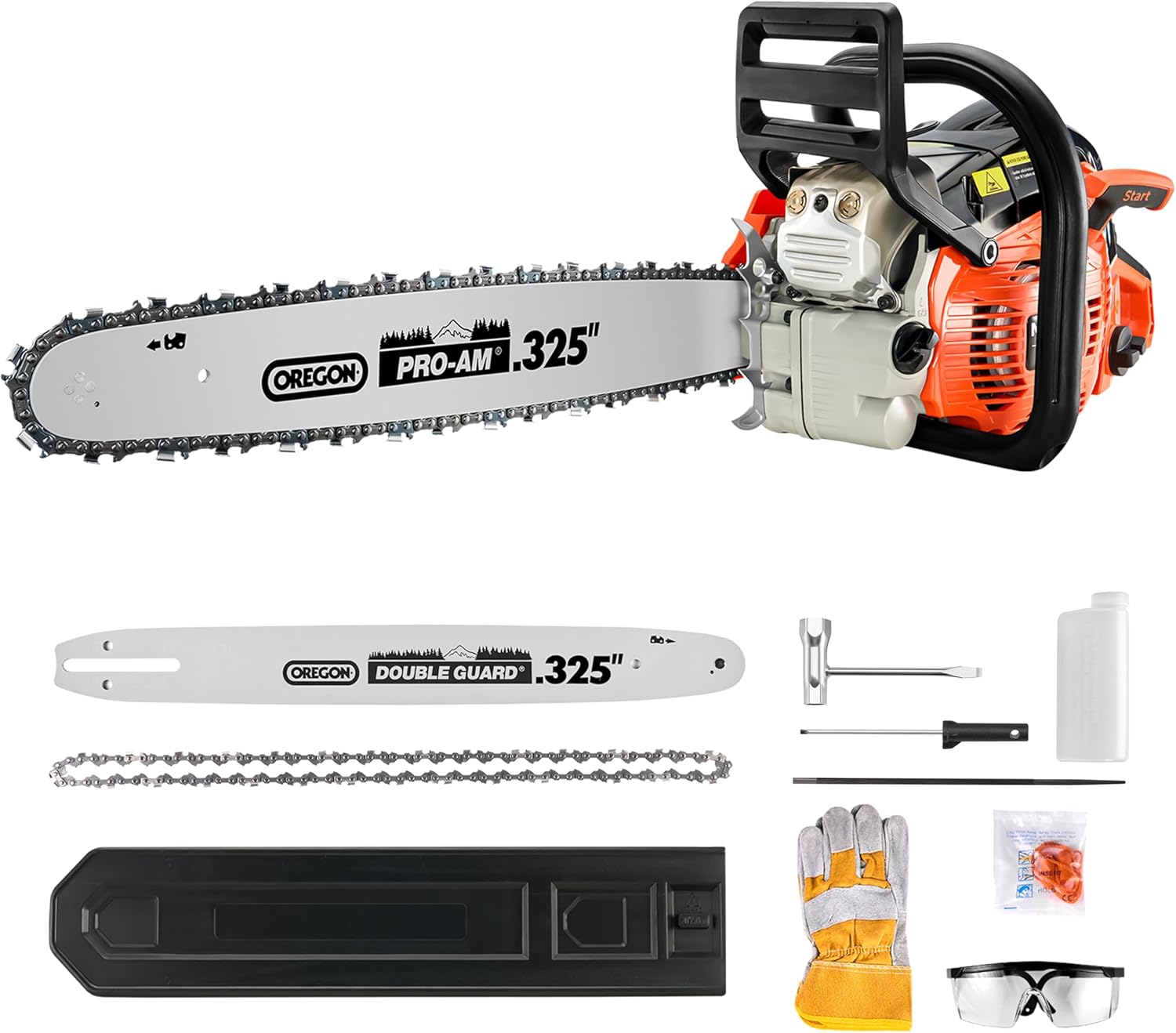 2.7 HP 55CC Gas Chainsaw Powered 20 Inch Chain Saws For Tree Trimming Wood Cutting Handheld Chain Saw Gas With Automatic Oiler Birthday Gift For Husband Man Dad