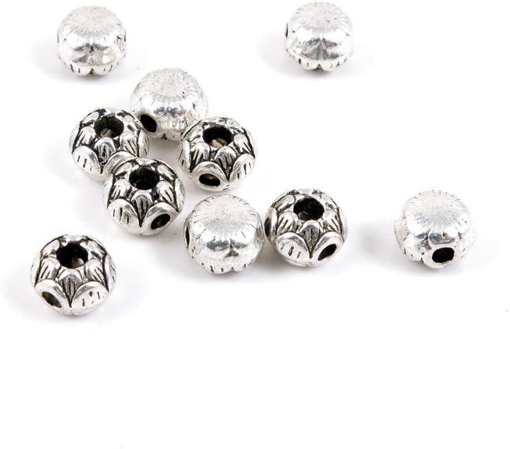 2020 Pieces Antique Silver Tone Jewelry Making Charms Findings Fashion Wholesale Supplies Pendant Lots Bulk Supply Q5FX8D Lotus Loose Beads