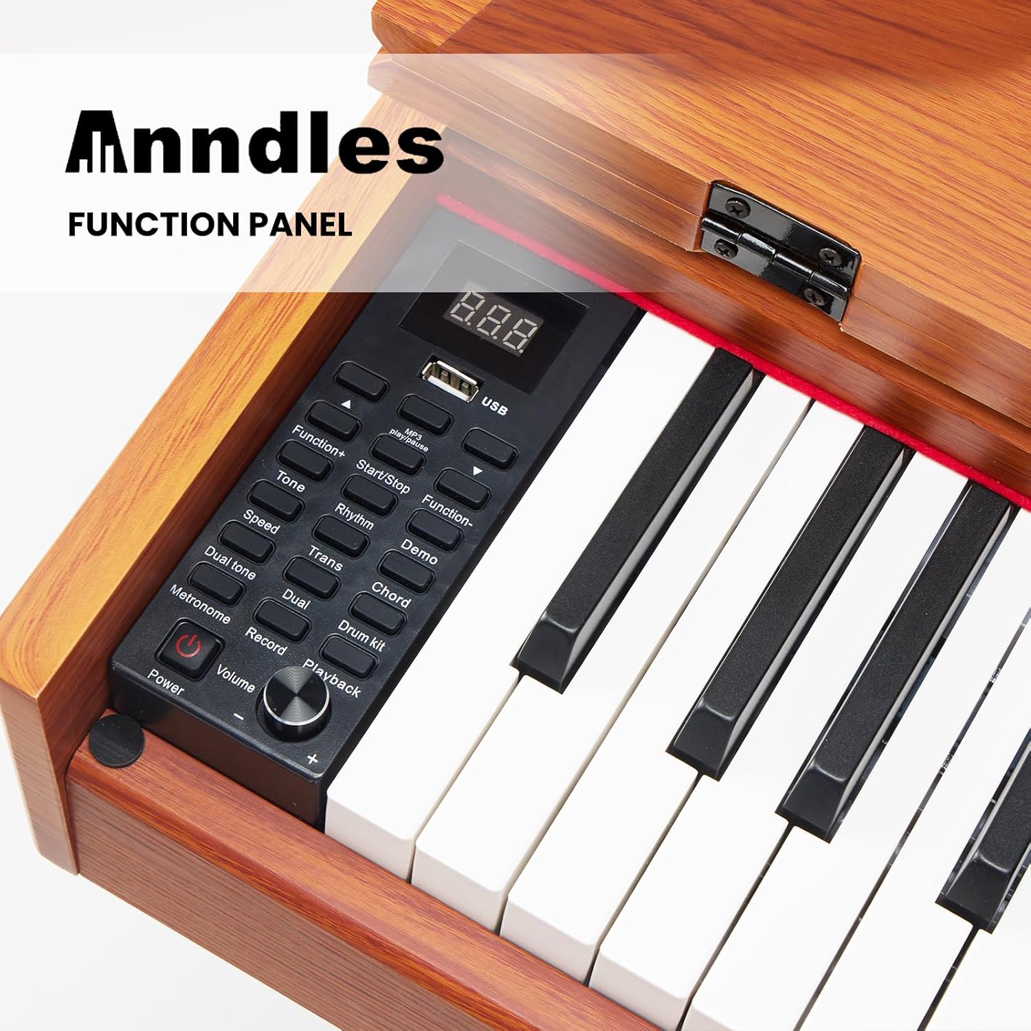 Electric Piano 88 Keys Digital Piano Weighted for Beginner Keyboard Piano Include Piano Bench Power Adapter Three Pedal Manual User (Wood Color)