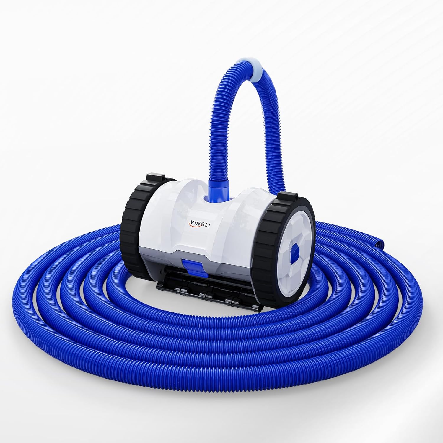 VINGLI Automatic Pool Cleaner for Inground Pools – Suction-Side Pool Vacuum with Powerful Wall-Climbing, 40FT Tangle-Free Hose, Ultra-Quiet Operation – Navy Blue & White