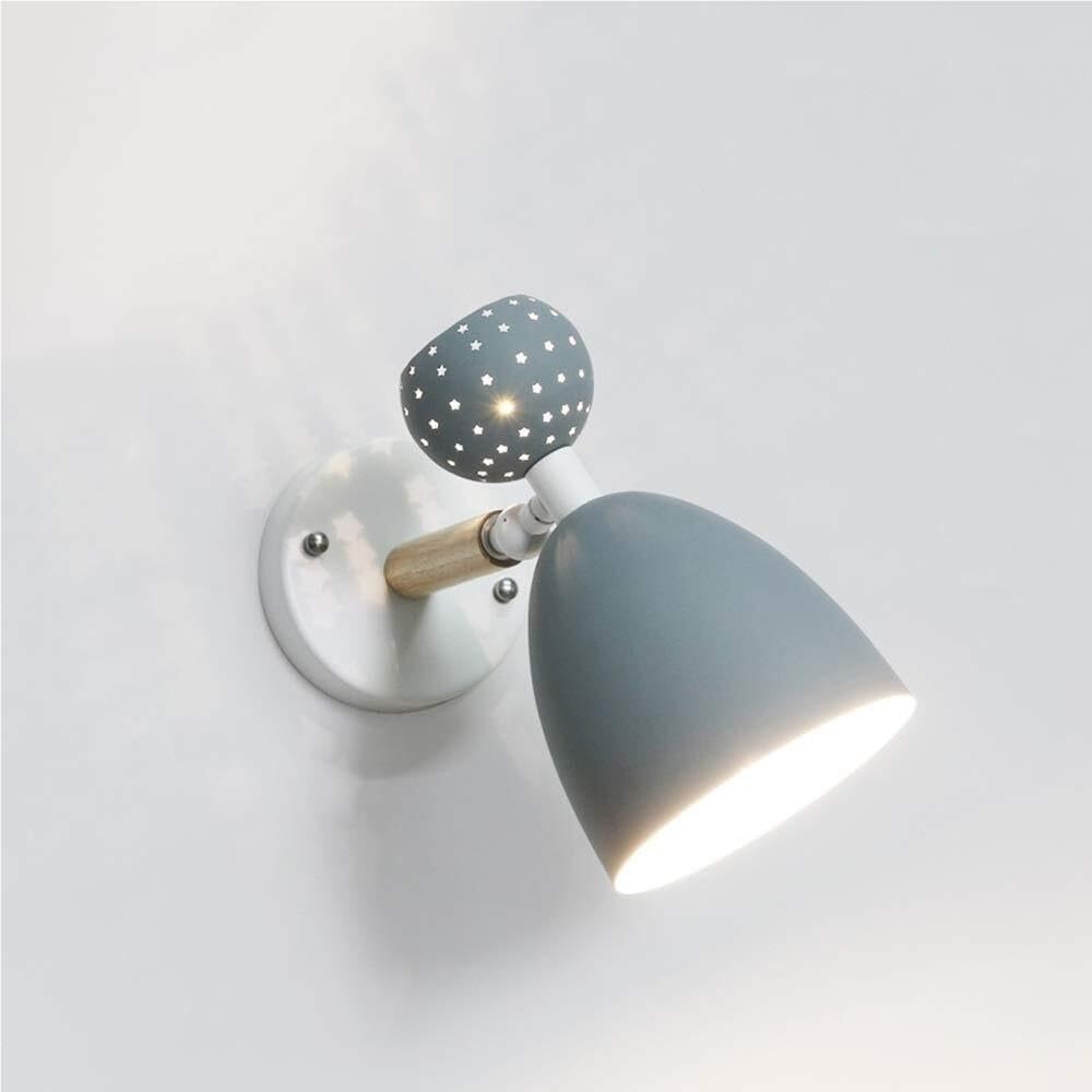 Nordic Minimalist Wall Sconce with E27 Bedside Lamp for Bedroom Living Room Hallway Porch Indoor Outdoor Lighting Fixture(Gray)