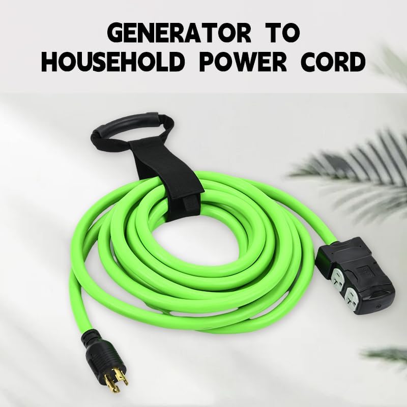 25FT 30 to 20 Amp 110V Generator Distribution Adapter Compatible with NEMA L14-30P to NEMA 4X 5-20R/ 5-15R, 4 Prong 30 AmpGenerator Locking to Four Household Outlet with 20 Amp Circuit Breaker ETL