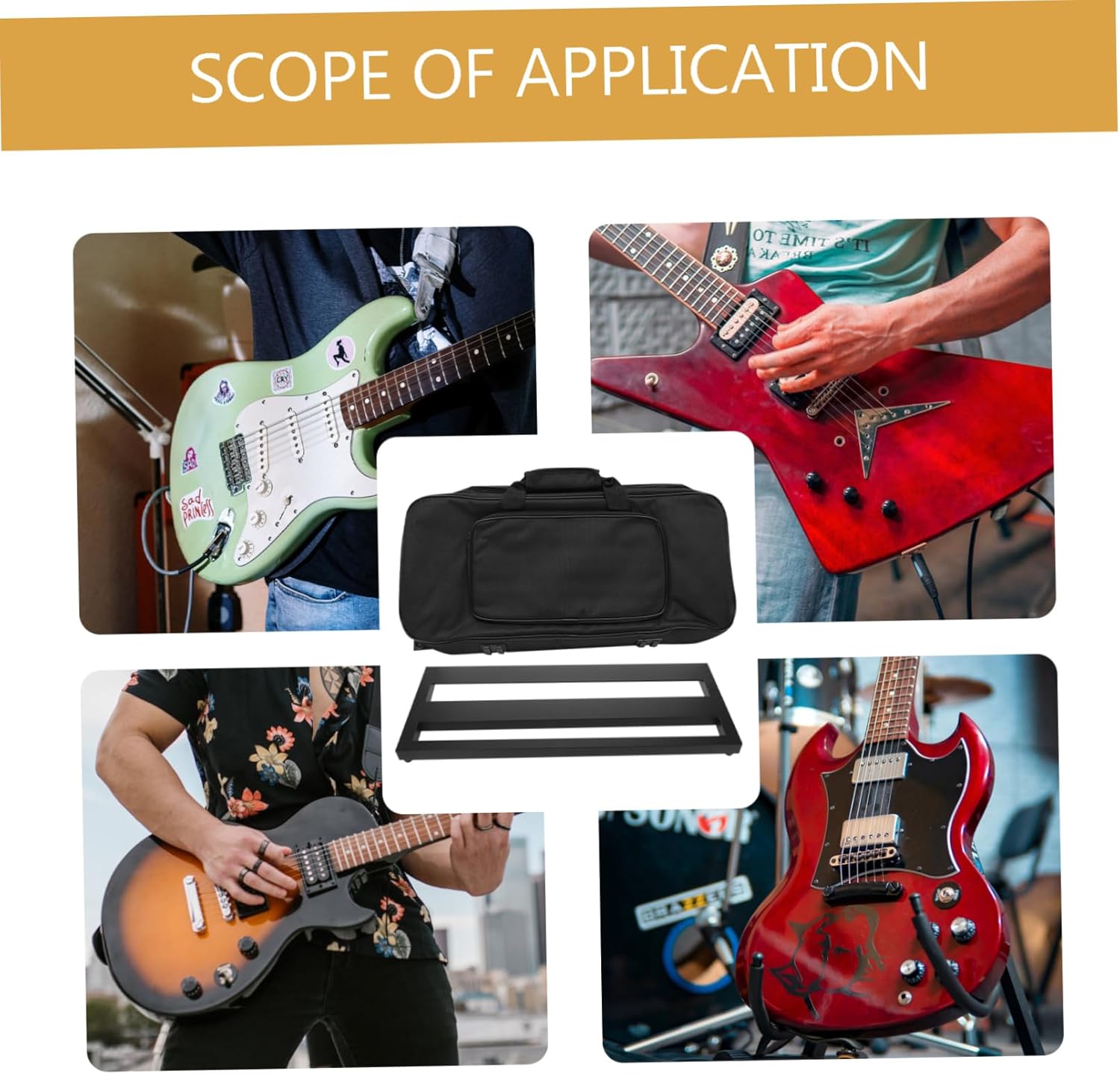 Aluminum Alloy Portable Guitar Pedal Board Carry Bag Effector Holder for Stage Performance Lightweight Supply Space for Musicians and Guitarists