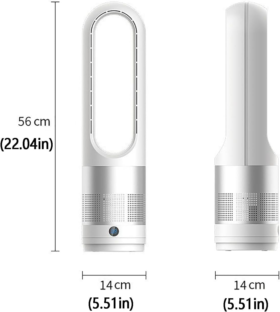 Bladeless Fan, Quiet Oscillating Tower Fan with Remote, Office Floor Fan, Air Circulation Fans, Hot and Cold, Can Be Used All Year Round；8 Air Speeds, Timed Appointments(Blue)