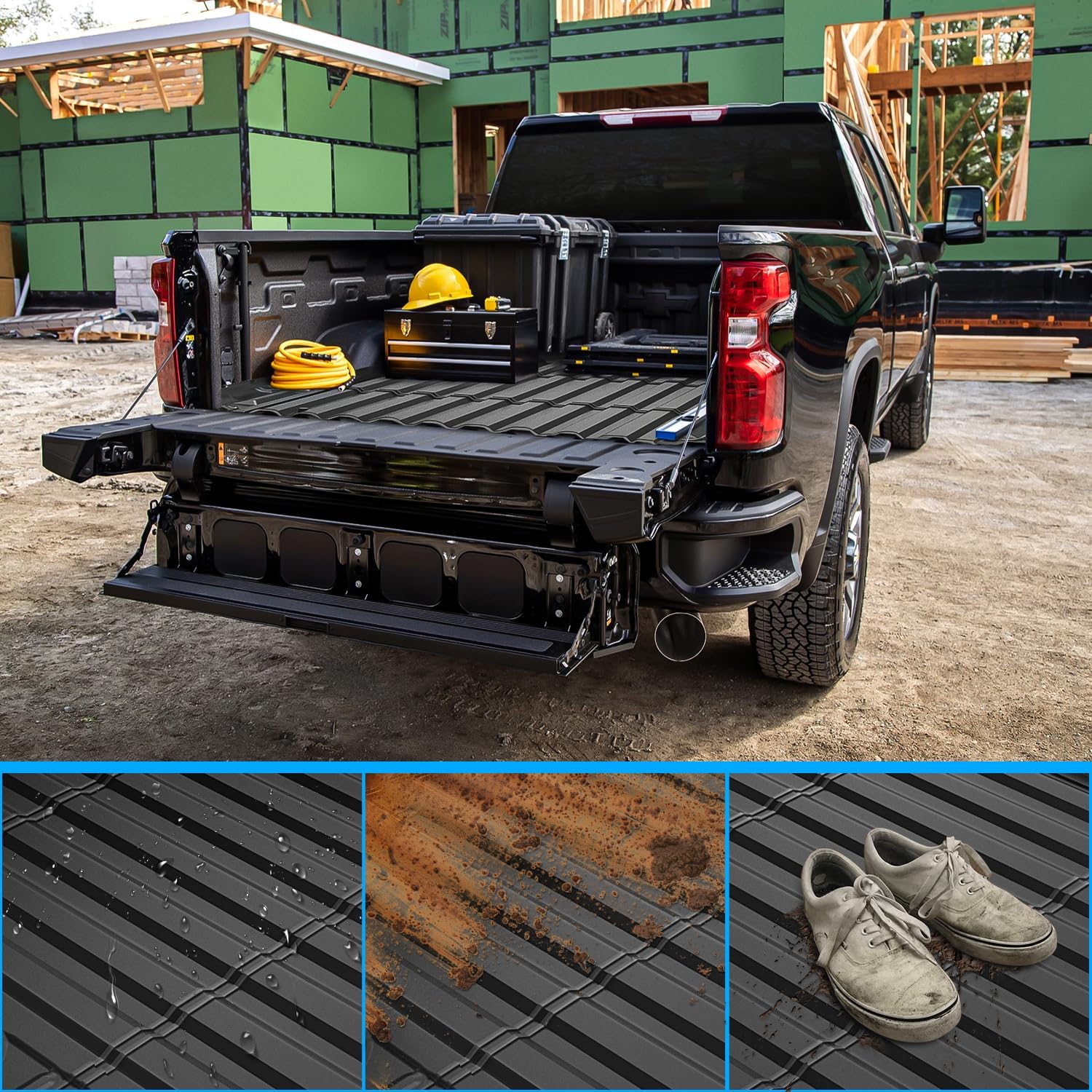 Nilight Truck Bed Mat 5FT for 15-22 Colorado Canyon, TPE Anti-Slip Cargo Bed Liner Mat for 2015 2016 2017 2018 2019 2020 2021 2022 Chevrolet Chevy Colorado & GMC Canyon, All Weather Protection