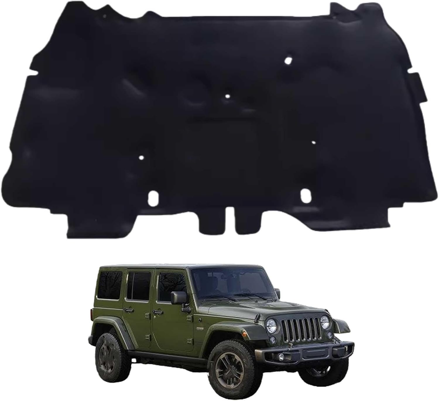 Car Front Hood Engine Sound Pad for Jeep Wrangler JK 2007-2017 OE:55361338AO, Heat Insulation Cotton Mat Cover Soundproof Car Accessories