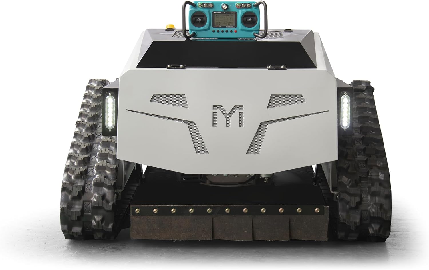 Remote Control Lawn Mower, Hybrid Oil-Electric Four-Wheel Drive All-Terrain Grass Cutter, Adjustable Mowing Height, Brushless Motor, Climbing & Weeding Capability, Yard & Garden Mowing