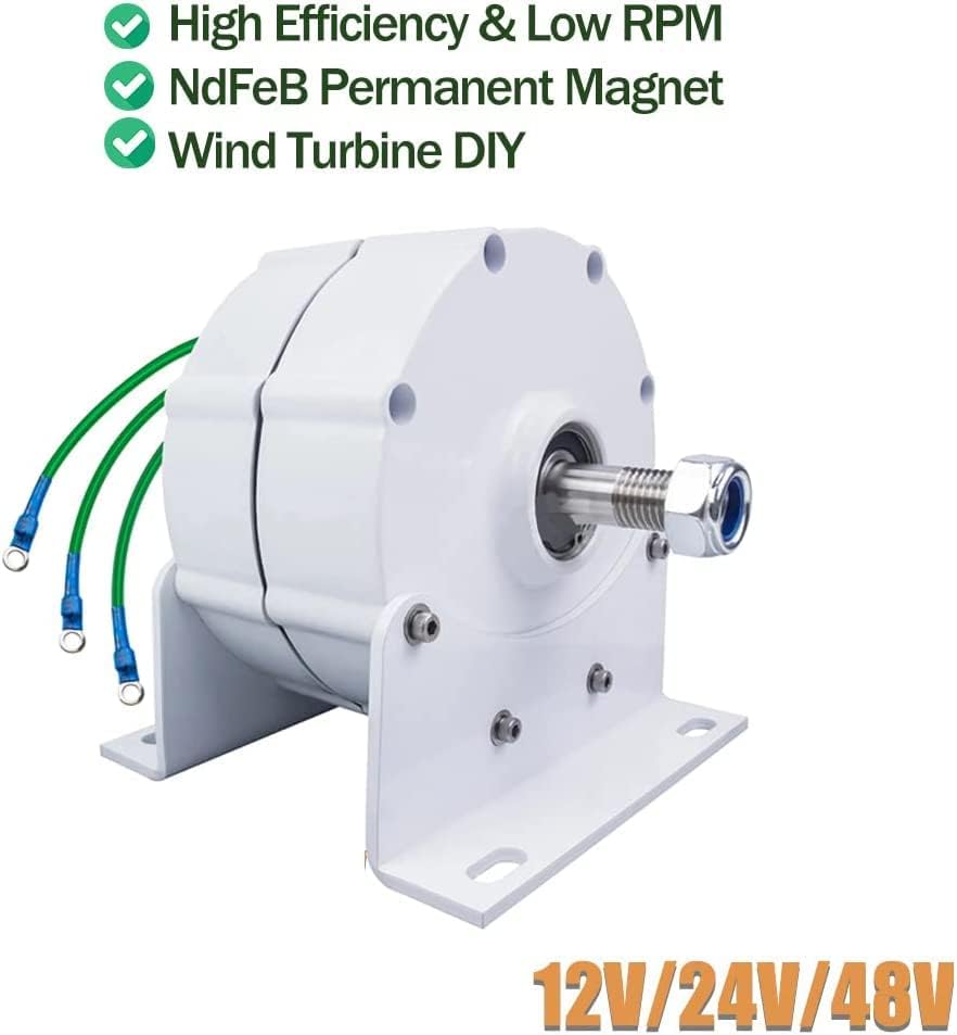 8000W Gearless Permanent Magnet Generator,AC Alternators for Wind Turbine Water Turbine (White,with Controller)