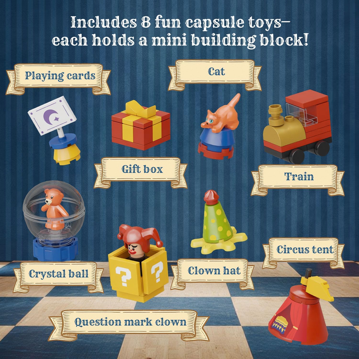 PANTASY Retro Circus Claw Machine Building Kit, Arcade Style Arcade Machine Block Model with Lights & Music, Interactive Collectible Building Set and Display Toy for Adults and Kids