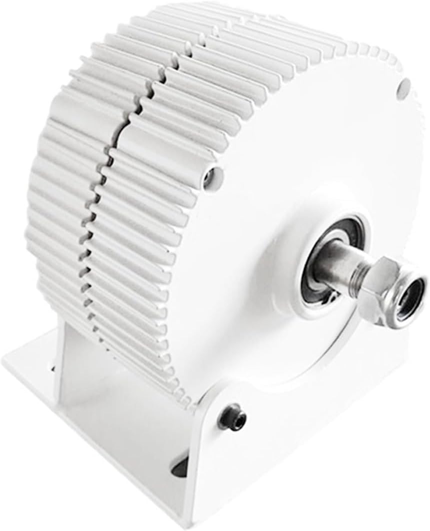 Wind Turbine Generator 1000W Low Speed 12V 24V 48V Gearless Permanent Magnet Wind Turbine Generator Low Starting Speed for Home(with Base,48V_1000W)