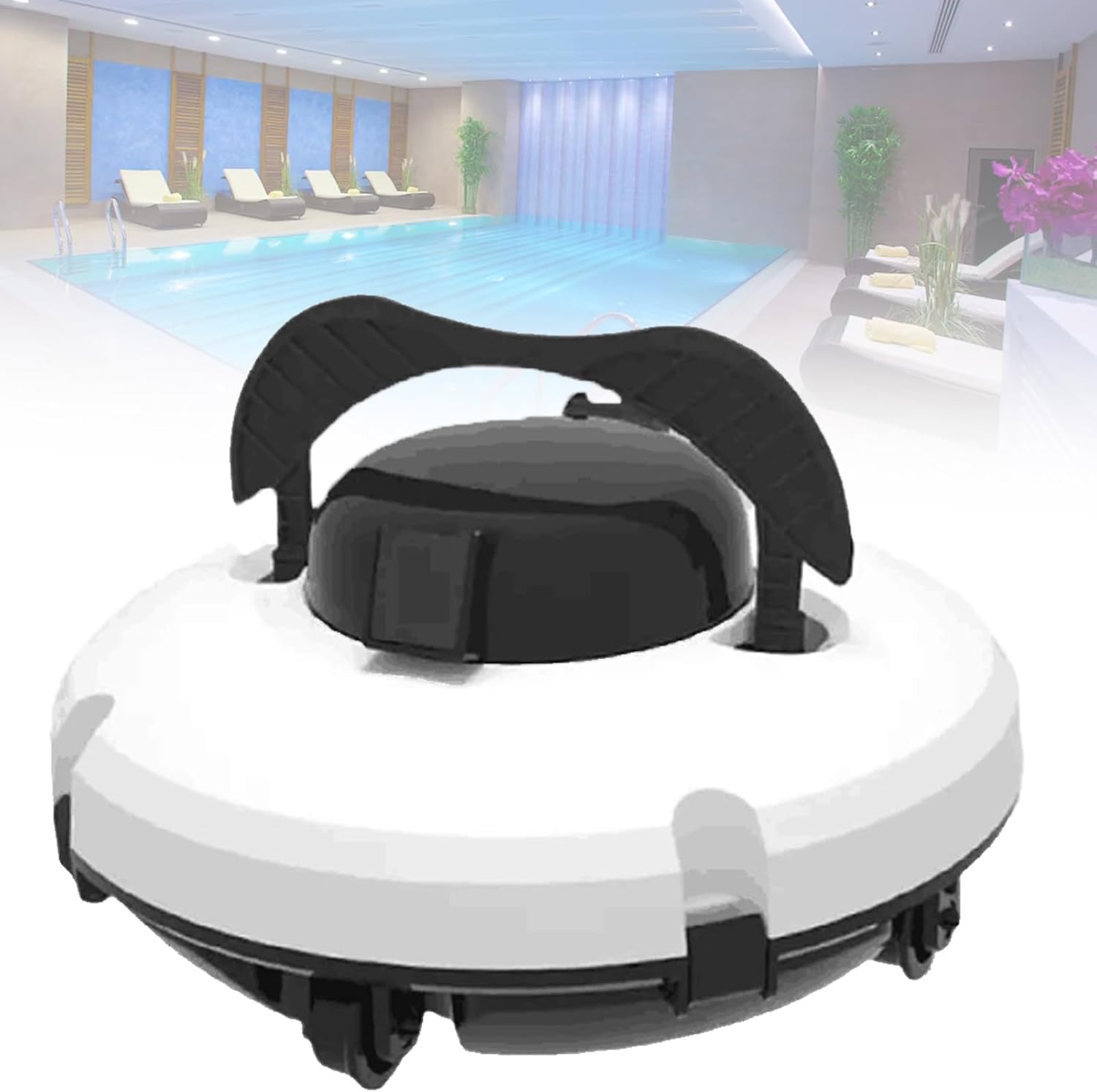 Automatic Pool Vacuum Cleaner, Intelligent Cordless Cleaner, 120 Mins Runtime, Robotic Pool Cleaner, for In Ground Flat Pools up to 1000 Sq.Ft