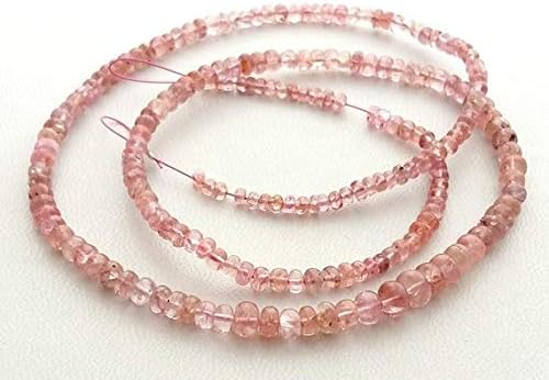 13 inch natural beads strand of 2-5mm smooth rondelle red spinel gemstone beads for DIY jewelry - necklace, bracelet, earring, ring.