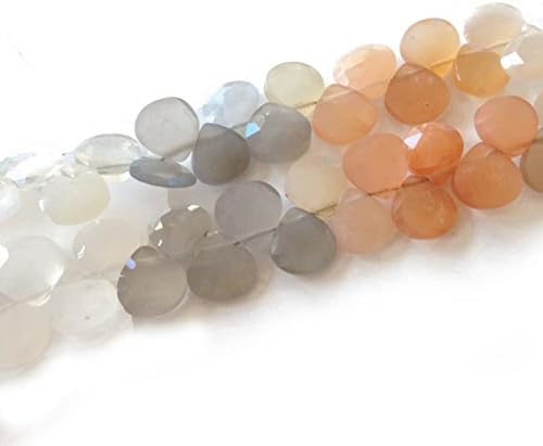 multi-moonstone faceted briolettes. approx. 7x7mm - 7.25x7.25mm 16 beads