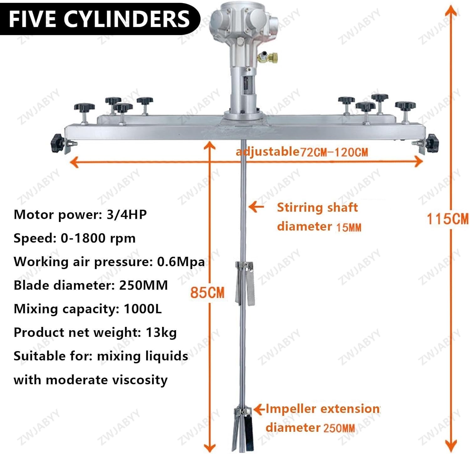 Pneumatic Agitator, Pail Mixer Paint Agitator, Pneumatic Bracket Mixer, Paint Stirring Machine Bracket Air Agitator Paint Mix Tool