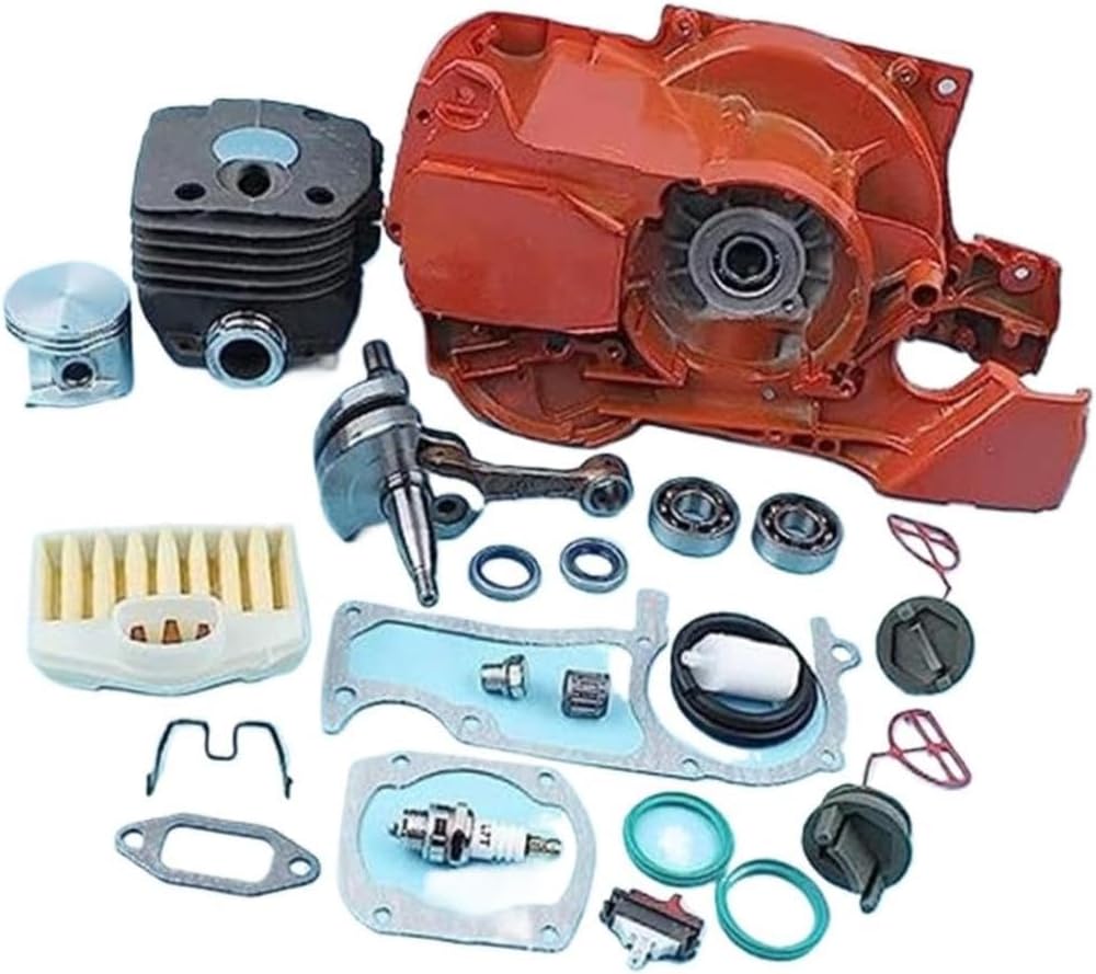 50mm Cylinder Piston Crankcase Crankshaft Bearing Air Filter for Husqvarna 362 365 371 372 Chainsaw Oil Fuel Cap Filter Gasket Fuel Tank Cap for Garden Tools