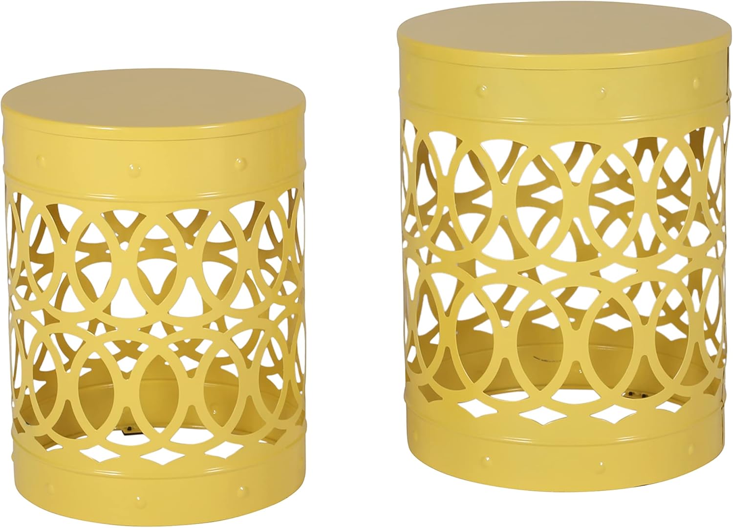 Christopher Knight Home Mellie Outdoor Side Tables - Yellow (Set of 2)