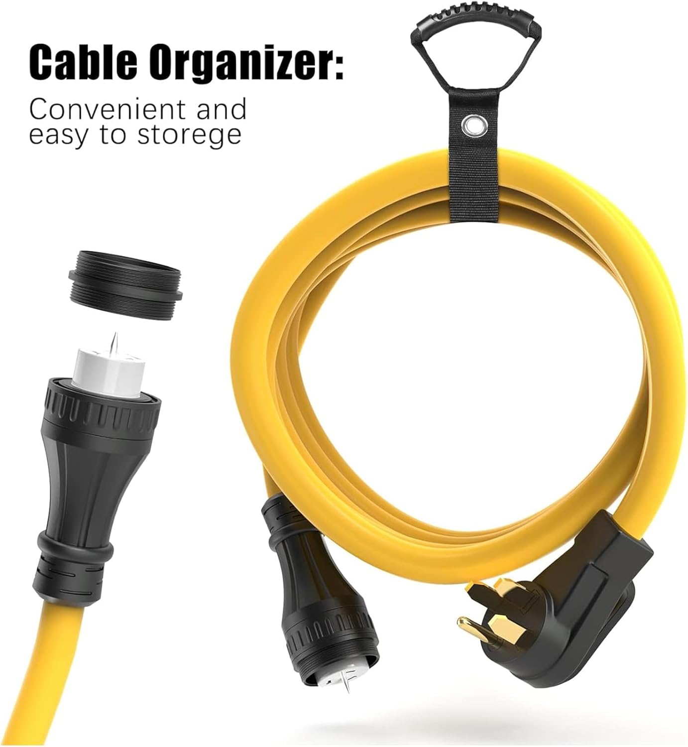 E-SDS 50 Amp Generator Cord 25FT and Pre-Drilled Power Inlet Box Waterproof Combo Kit，NEMA 14-50P to SS2-50R Generator Extension Cord with SS2-50P Generator Outlet, ETL Listed,125/250 Volt, 12500W