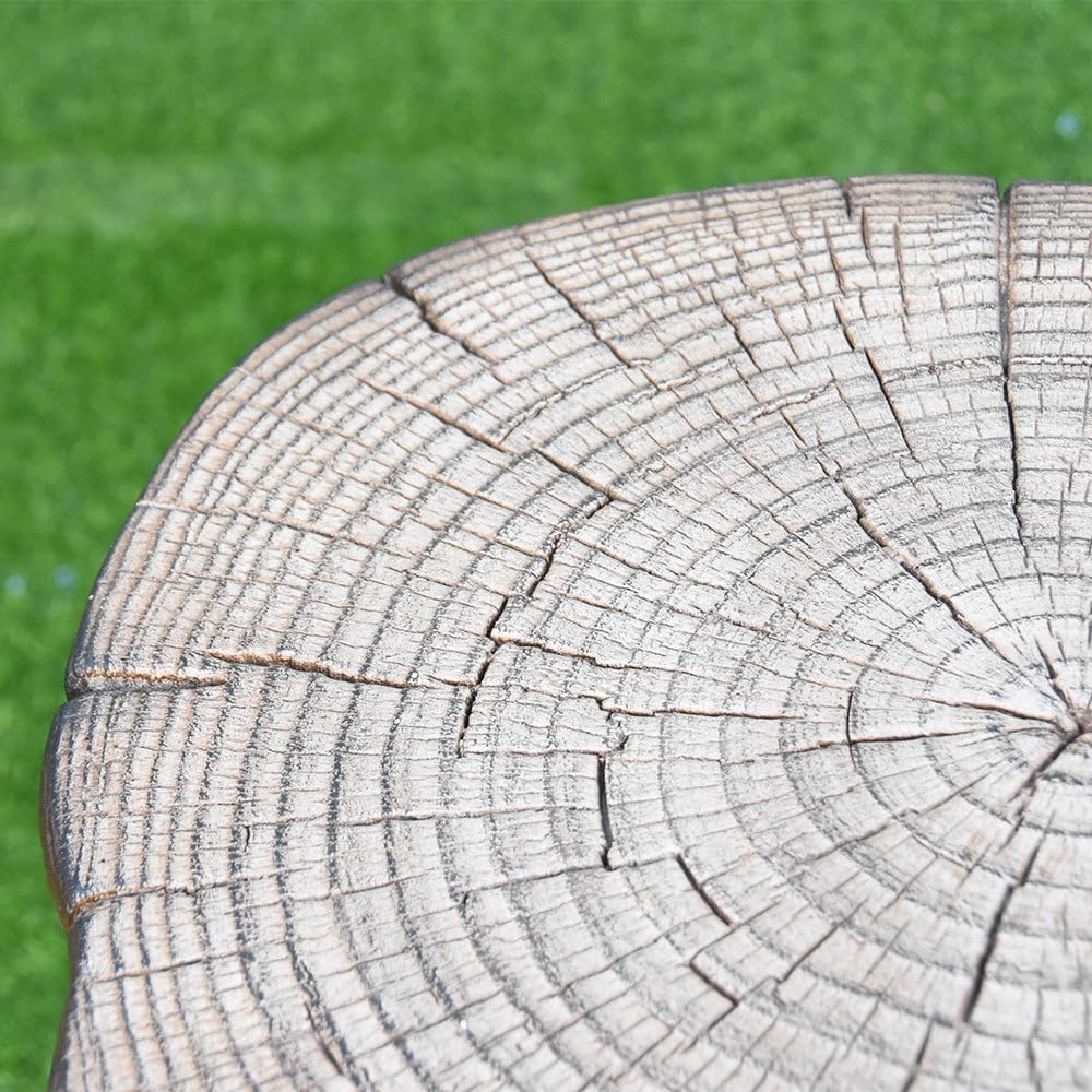 Elementi Manchester Redwood Propane Tank Cover Fire Pit Round 19 in. Concrete Side Table Fits Standard 20 Pound Propane Tank Hideaway Table