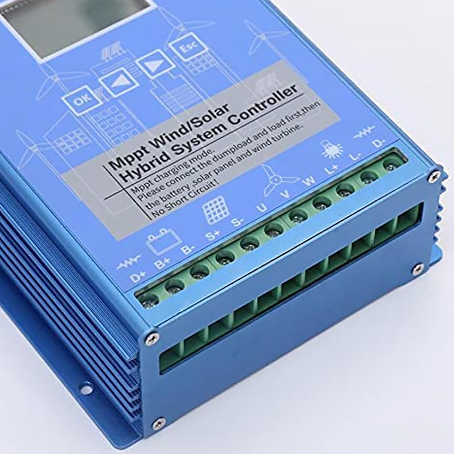 Solar Wind Hybrid System Charge Controller, 5000W 12V/24V/48V with Dump Load Resistor High Efficiency Wind and Solar Hybrid Controller Regulador 48V,12V