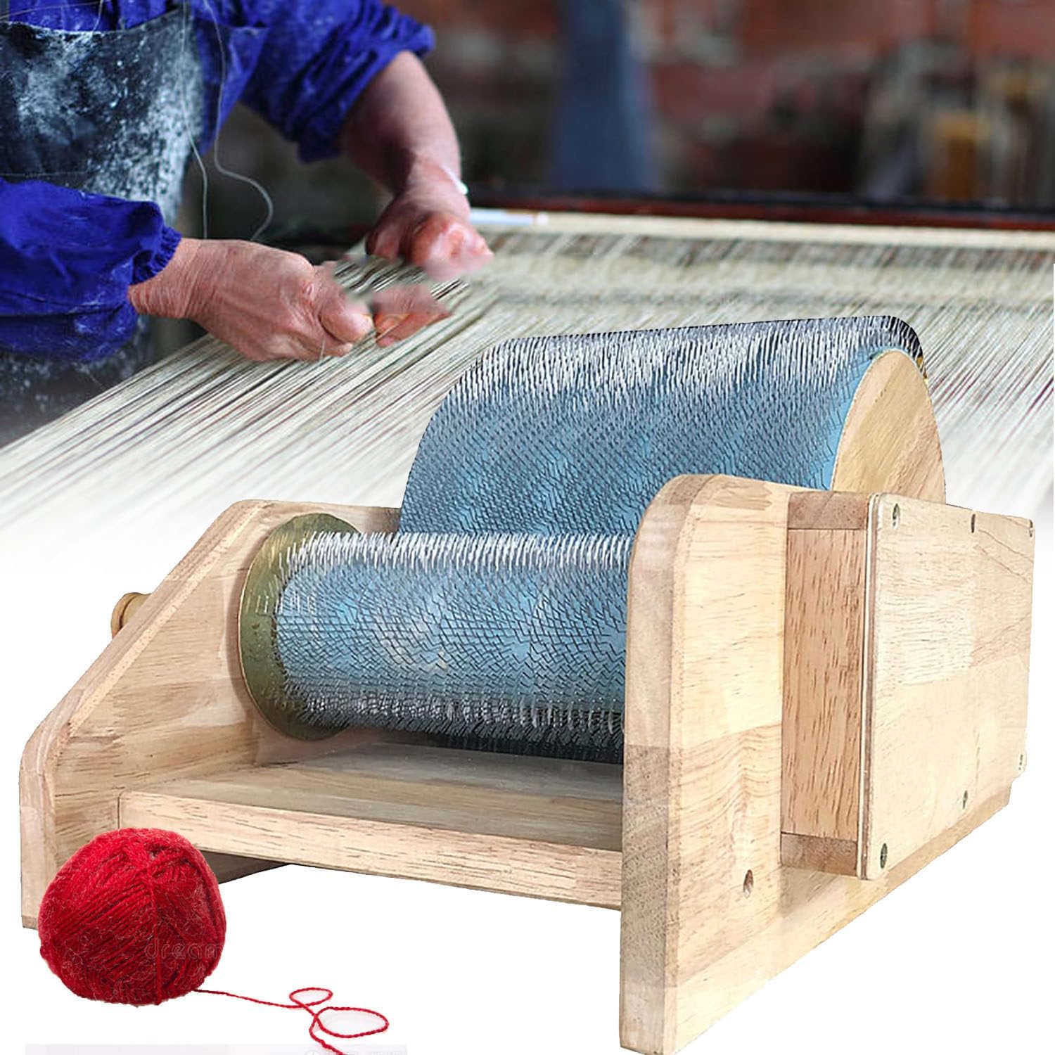 DIY Manual Wool Felt Machine, Wool Blending Board Carding Machine, with Roller and Nylon Bearings, Mix Colors Quickly and Efficiently, for Cotton, Linen, Silk
