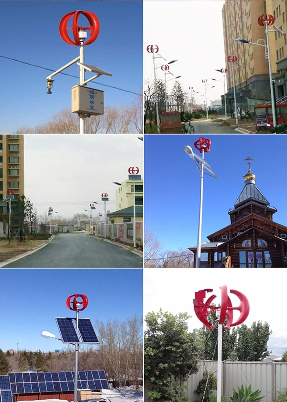 Wind Turbine Generator Kit, Home Low Noise 5000W 12V 24V 48v Vertical Wind Turbine Power Generator Free Energy Windmill Permanent Maglev With Controller for Hybrid Solar Wind System(White,WITH COTROLL