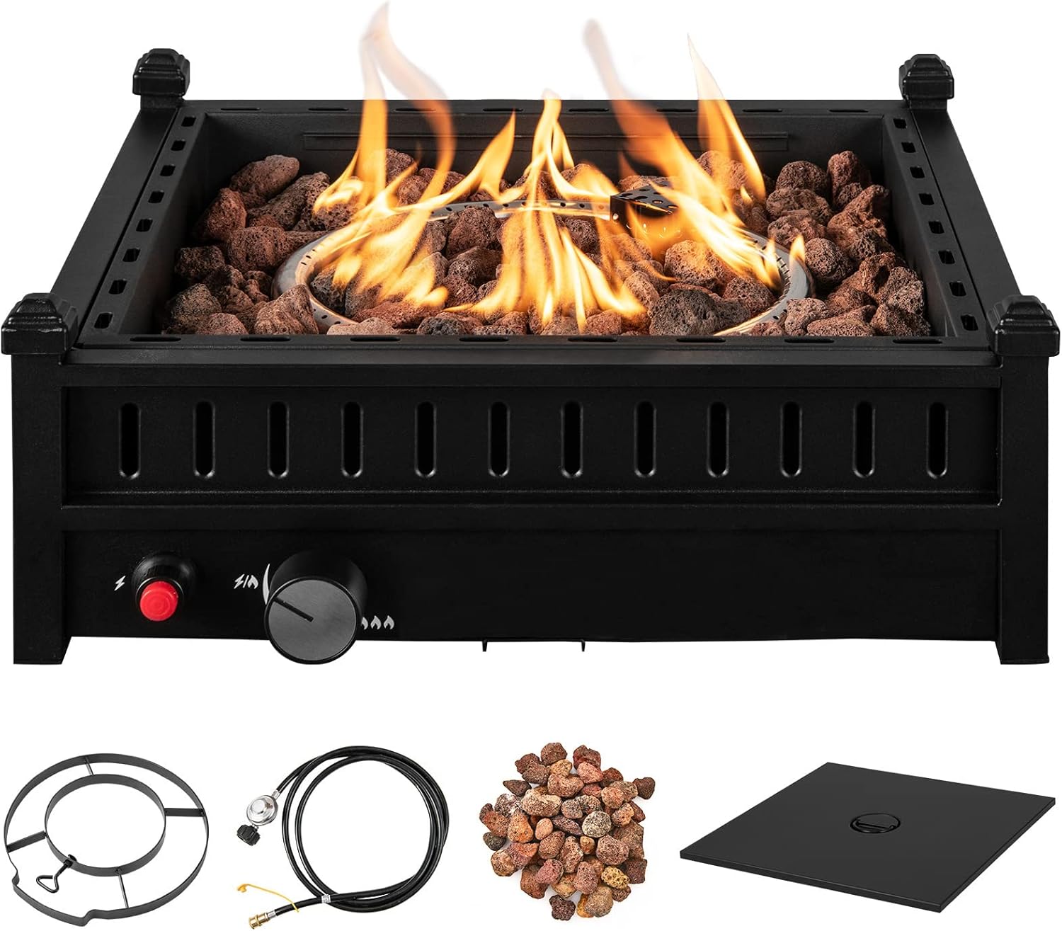 HAPPYGRILL Portable Propane Fire Pit, 40,000 BTU Tabletop for Tables With 2