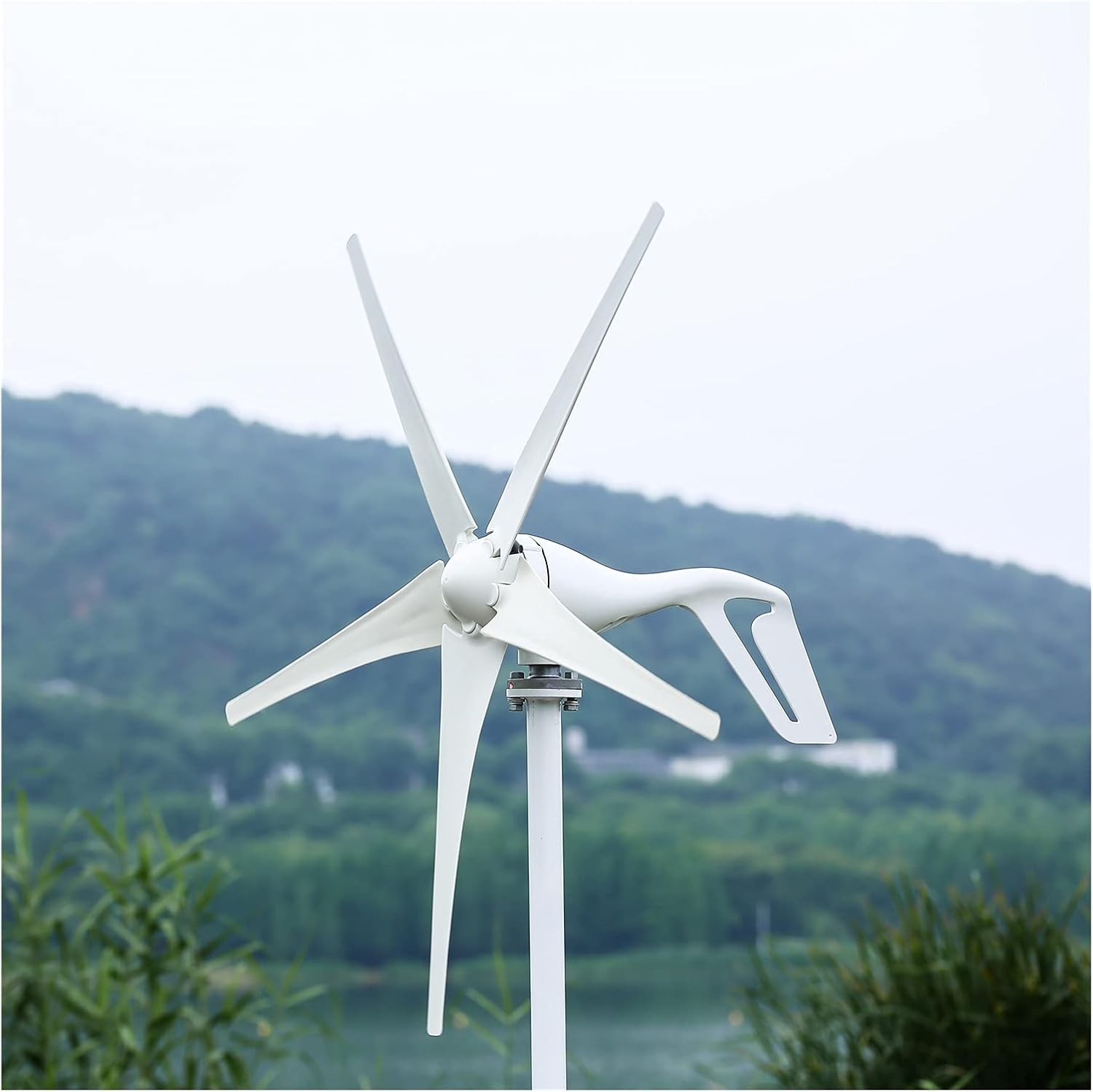 Wind Generator, 400W Wind Turbine Power Generator with 3/5/6pcs Blades,for Home, Farm, RVs, Boats(Hybrid Controller,6 BLADES_24)