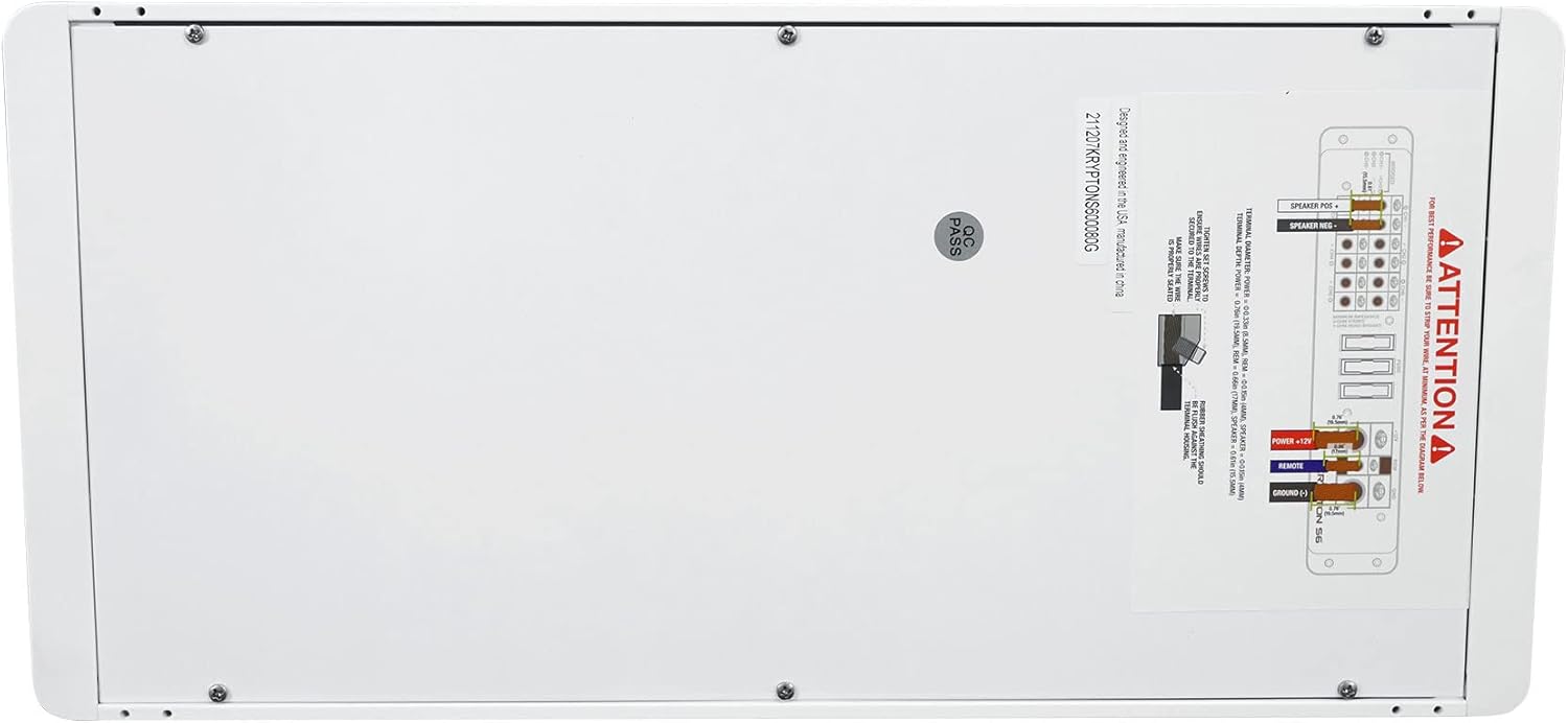 Rockville Krypton S6 2600W 6-Channel Marine/Boat Amplifier, Dyno-Certified RMS, PA Mic Included, Conformal Coated PCB, Adjustable Crossover, for Boat Audio Systems