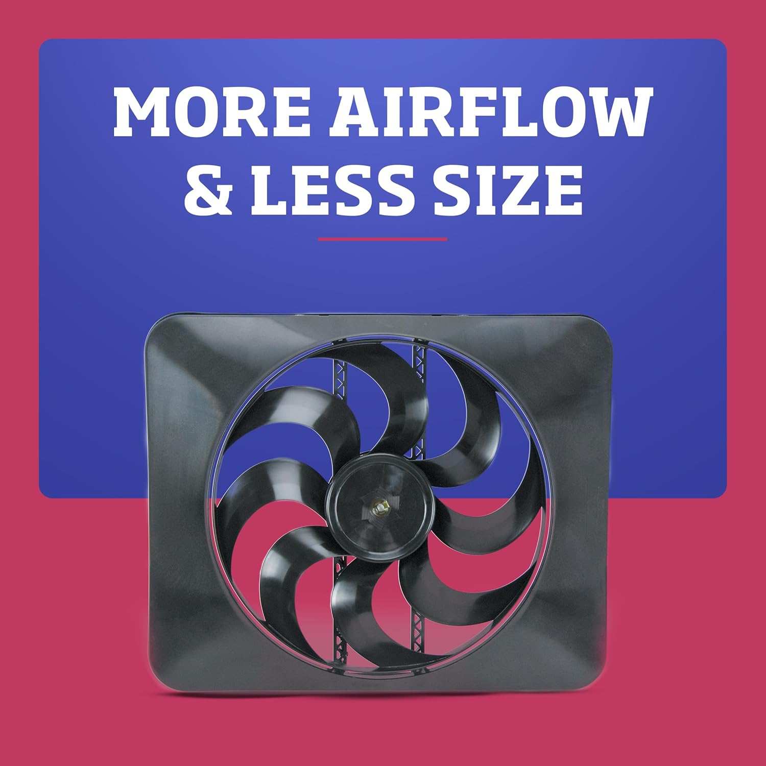 Black Magic X-Treme S-Blade Reversible Electric Fan, Pusher-Puller Fan (180), Car Accessories, 15 Inches