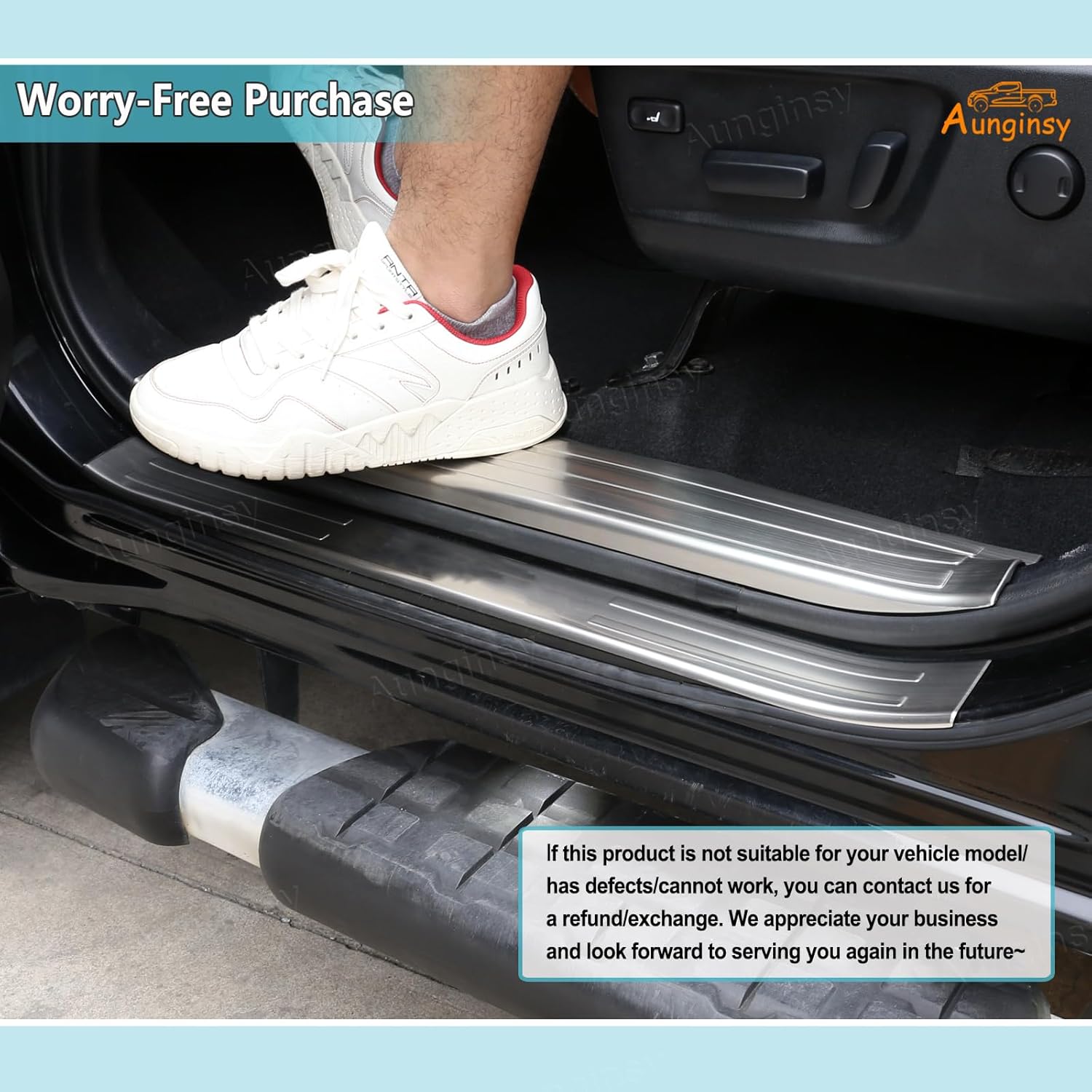 Car Door Sill Plate Protectors Compatible with Toyota Tundra 2007-2021 Car Door Entry Guards Sill Scuff Cover Step Protector Door Sill Scuff Plate Door Sill Cover Decoration Trim Internal Accessories