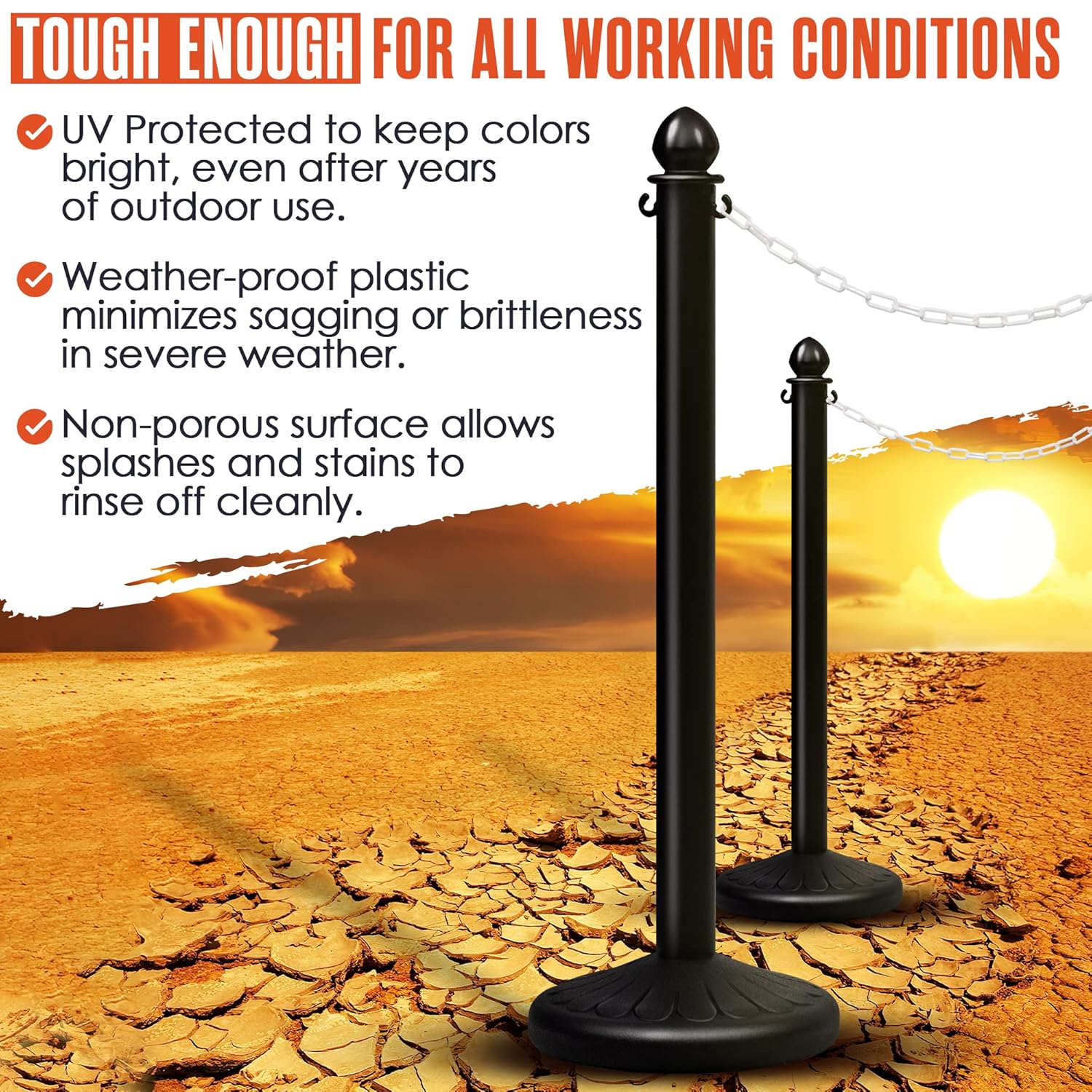 Houseables Plastic Chain, Safety Barrier, 2