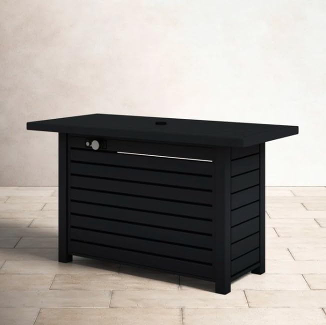 GOWE Steel Propane/Natural Gas Outdoor Fire Pit Table with Lid