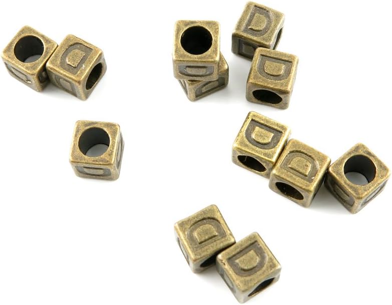 1180 Pieces Jewelry Making Charms Findings Antique Bronze Brass Fashion Jewellery Wholesale Supplies Pendant Lots Bulk Supply X6NT5 Alphabet D Cube Loose Beads