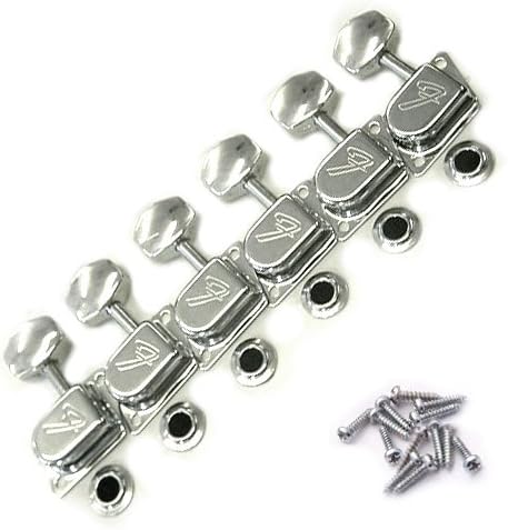 Genuine Fender 70s Style F-Logo Guitar Tuning Machines - Left Handed - Chrome