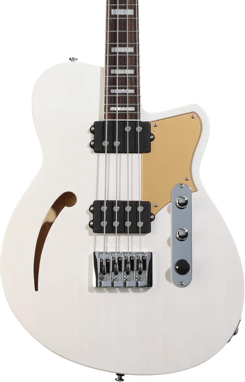 Reverend Dub King Semi-hollowbody Bass Guitar - Trans White
