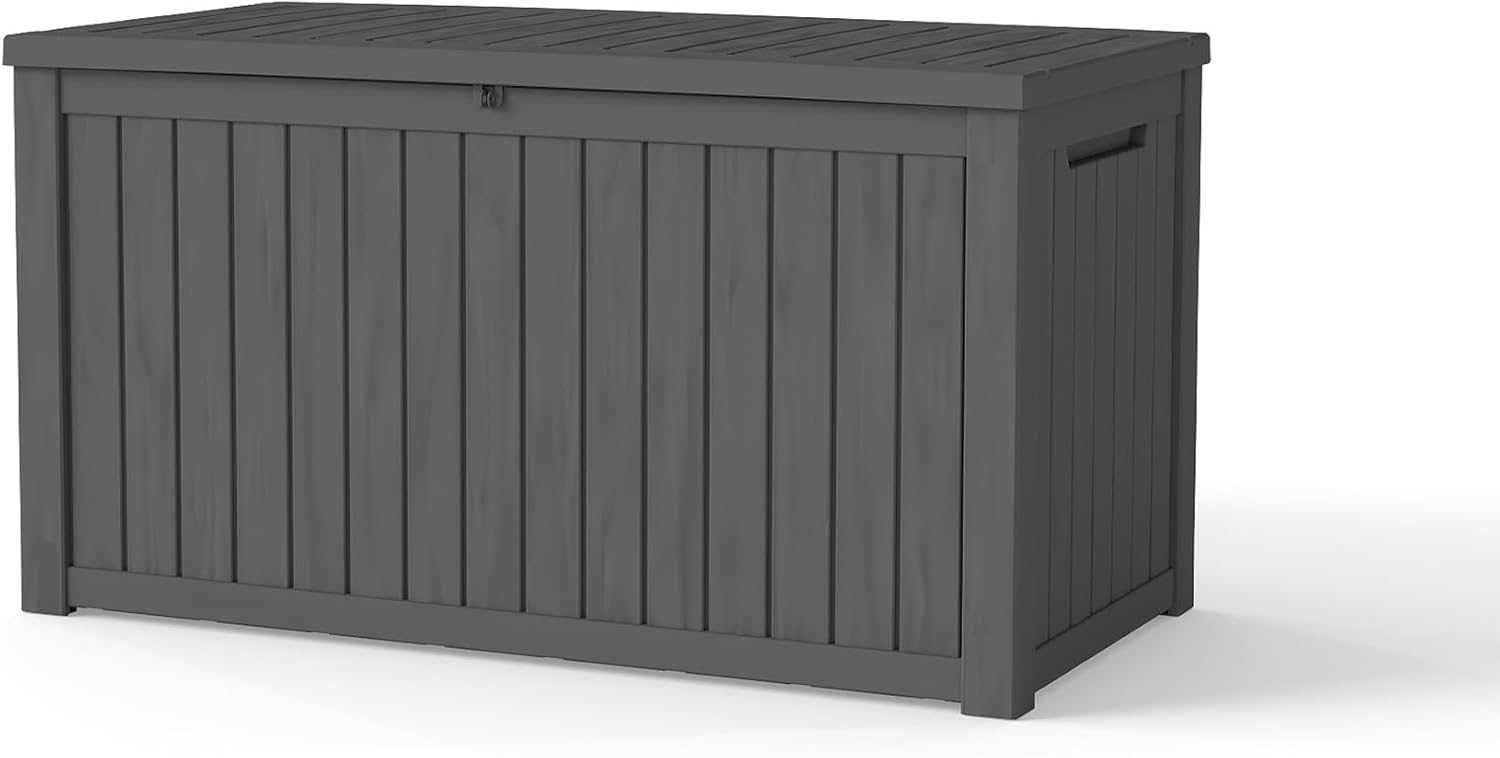 200GAL Deck Box - Black，Waterproof Outdoor Storage Binfor Patio Furniture，Garden Patio Furniture， Outdoor