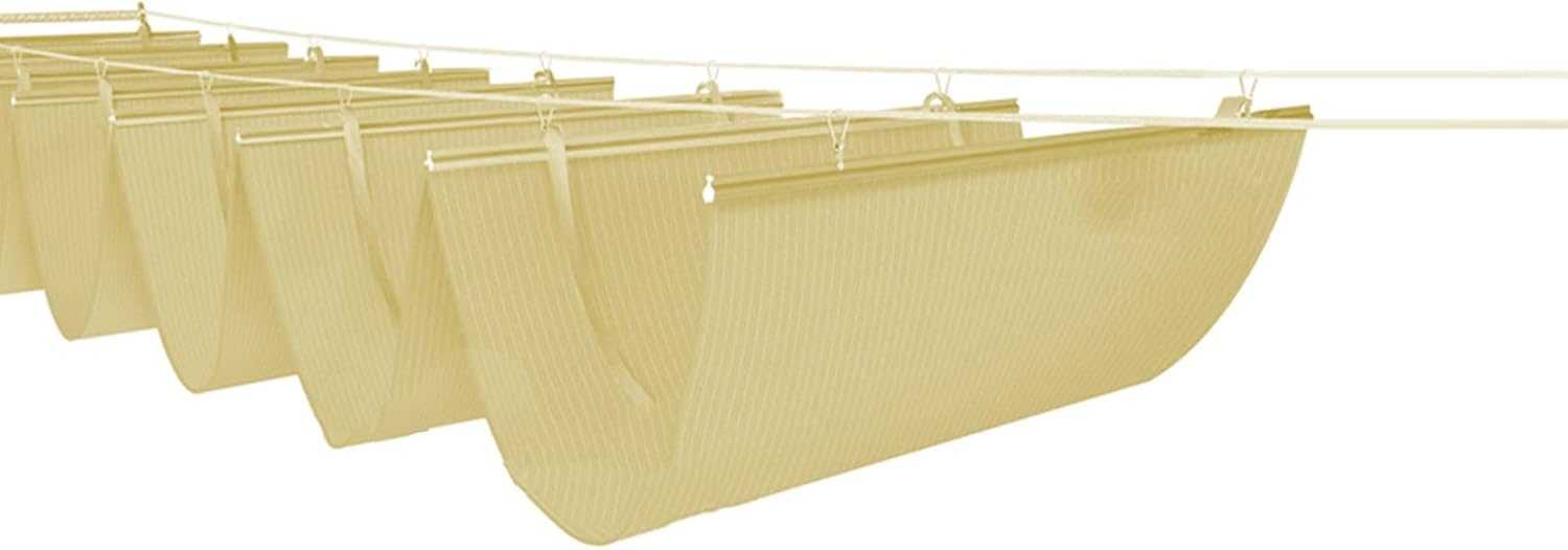 Outdoor Wave Shade Sails,U Shape Wave Shade Cloth Sails,Wave Sail,90% Shade Fabric,Retractable Awning,Breathable/Permeable/Anti-UV,for Garden Patio,with Accessories (6.5x49ft)