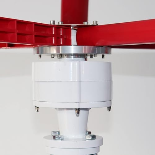 2000W 12V/24V Wind Turbine Generator Kit - 5-Blade Red Lantern, 3-Phase AC for Efficient Power Generation & Solar Panel Integration, Perfect for Off-Grid Energy Solutions