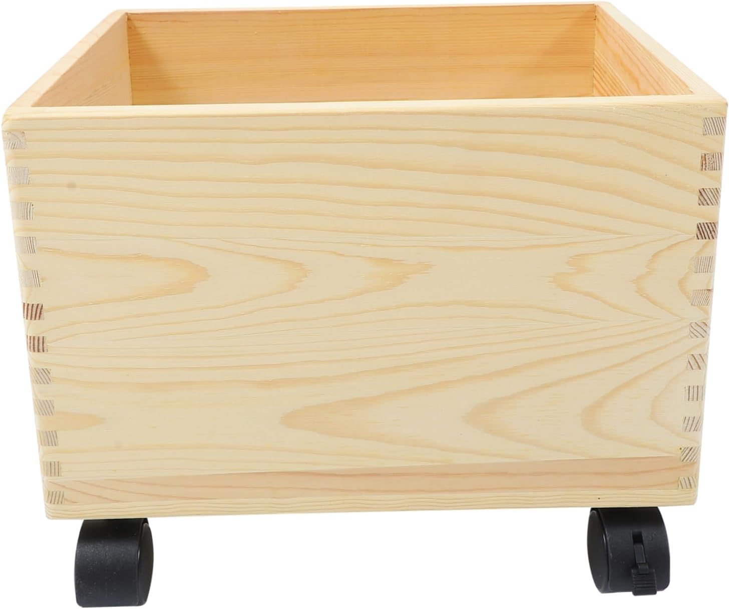 Angoily 1Pc Wooden Storage Box with Wheels Versatile Household Container for Clothes Sundries and Organizing Essentials Durable Material for Use