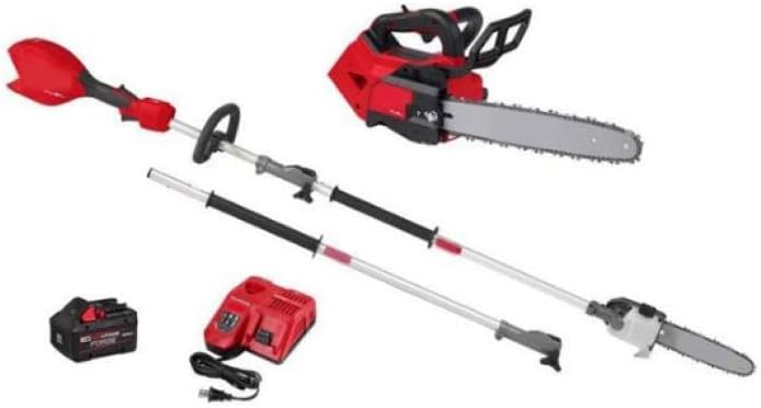Compatible with Milwaukee 2826-20T-3016-21PS M18 Fuel 14 in Top Handle 18V Battery Powered Brushless Cordless Chainsaw Pole Saw, 8.0 Ah Battery, Charger