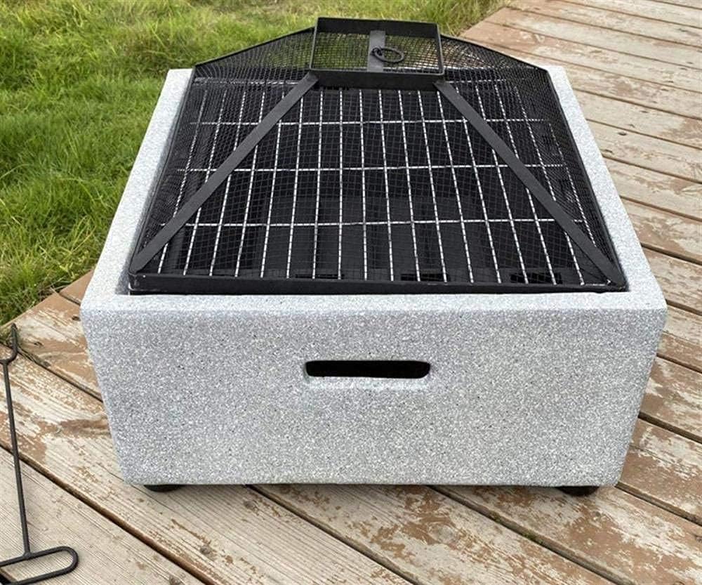 Large Retro Fire Pit Gray Cast Iron Brazier Heater Multifunctional Camping Bowl BBQ for Backyard,Camping,Picnic,Bonfire,Garden