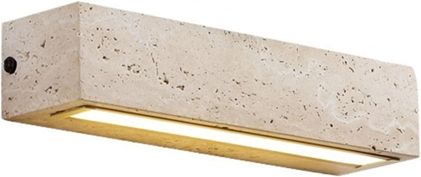 9W/13W Modern Yellow Travertine Wall Scones, LED,3000k Marble Wall Mount Lamp Fixtures, Minimalist Wall Light Japanese Style Art Deco Wall Lamps Suitable for Bedroom Bedside Hallway(16.54in)