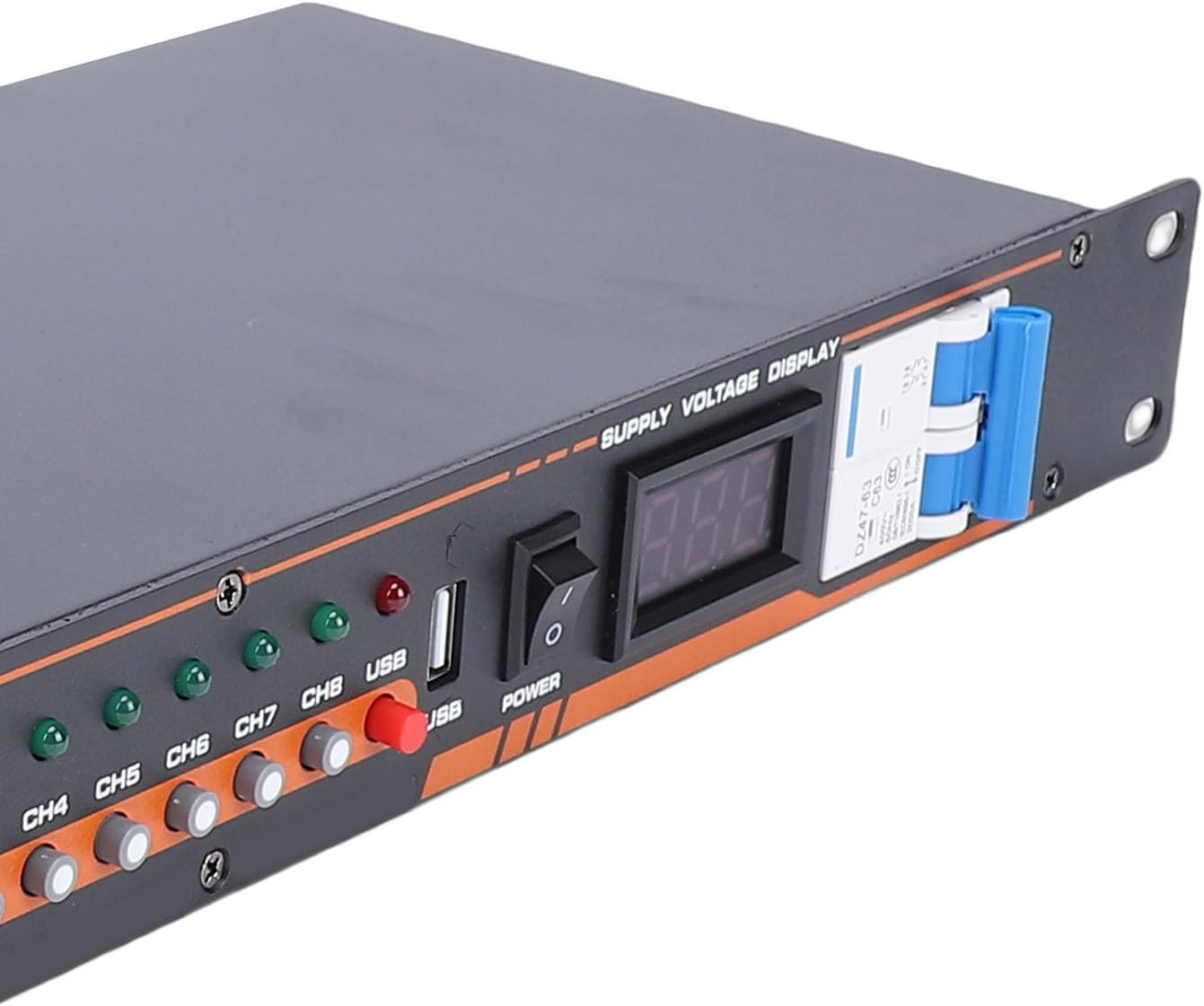 Focket 10 Outlet Power Sequencer, High Power Audio Equipment Controller with Digital Voltage Display, Short Circuit Overload Protection for Stage Amplifier Studio PA System (US Plug)