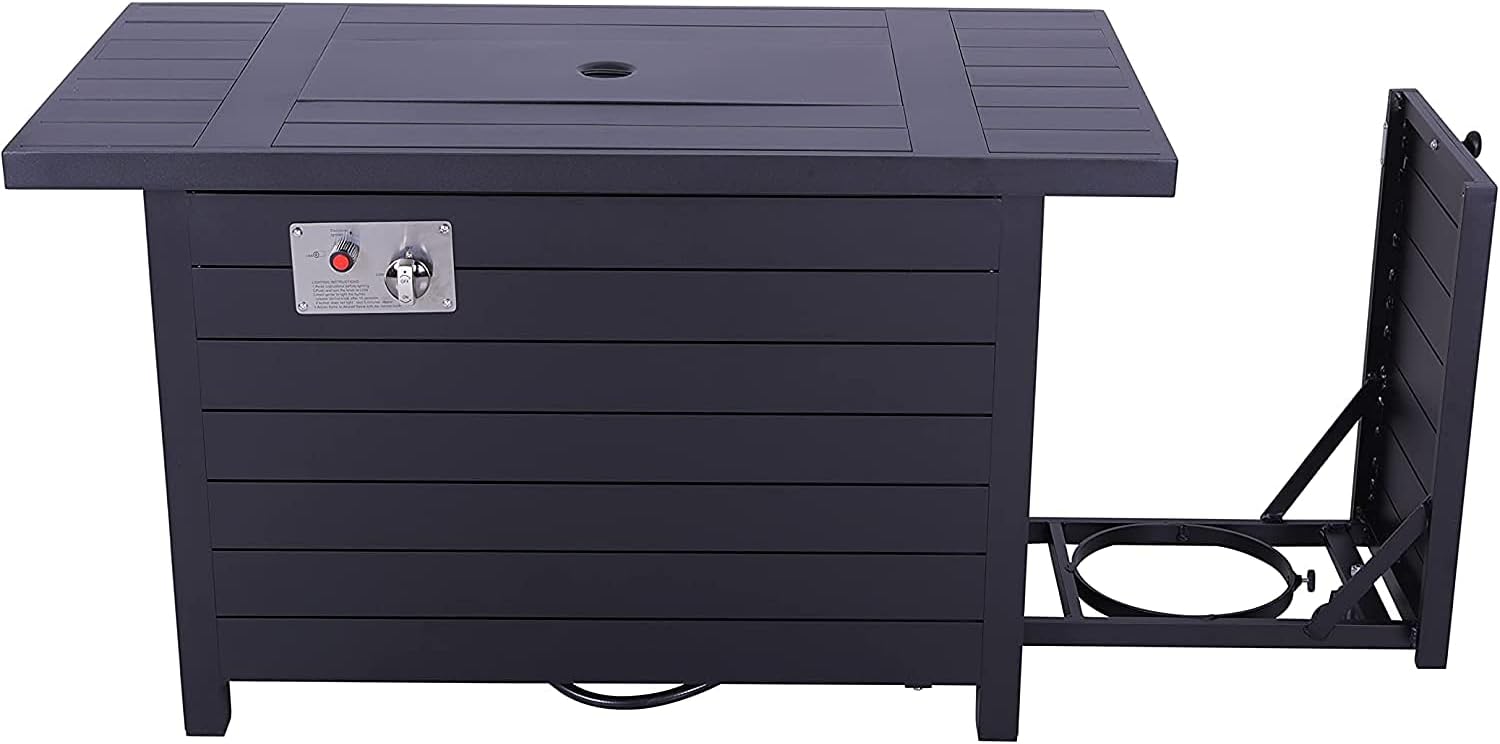 Fire Pit for Outdoor Home Garden Backyard Fireplace Resort Grade Table Fire Pit [CM-4275] (Table Fire Pit - Gray, Size :- 25'' H x 52'' W x 52'' D)