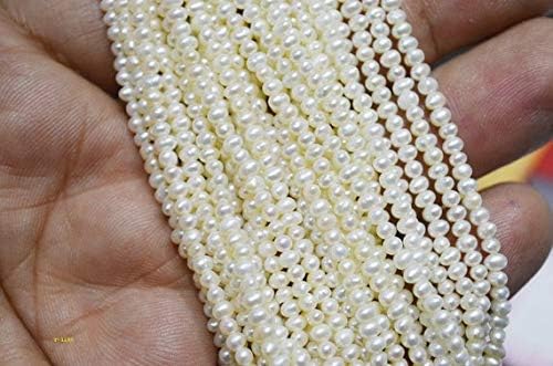 natural exotic fresh water pearl smooth rondelle beads 2.5-3 mm approx,5 inch strand