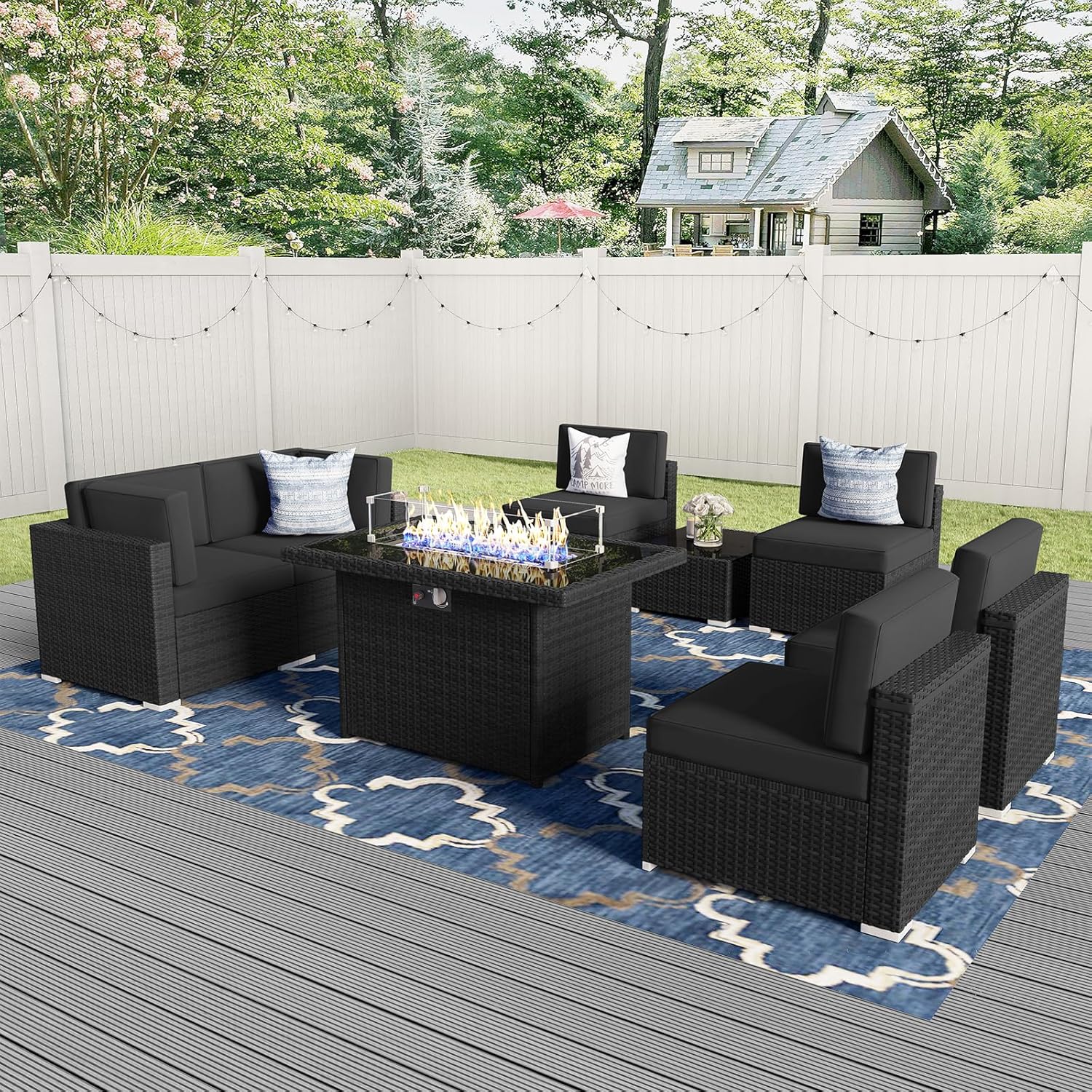 8 Pieces Patio Furniture Set with 44
