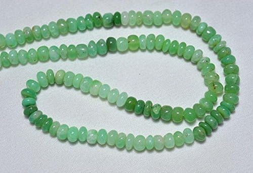13 inch natural beads strand of 9mm smooth rondelle shaded chryosprase gemstone beads for DIY jewelry - necklace, bracelet, earring, ring.