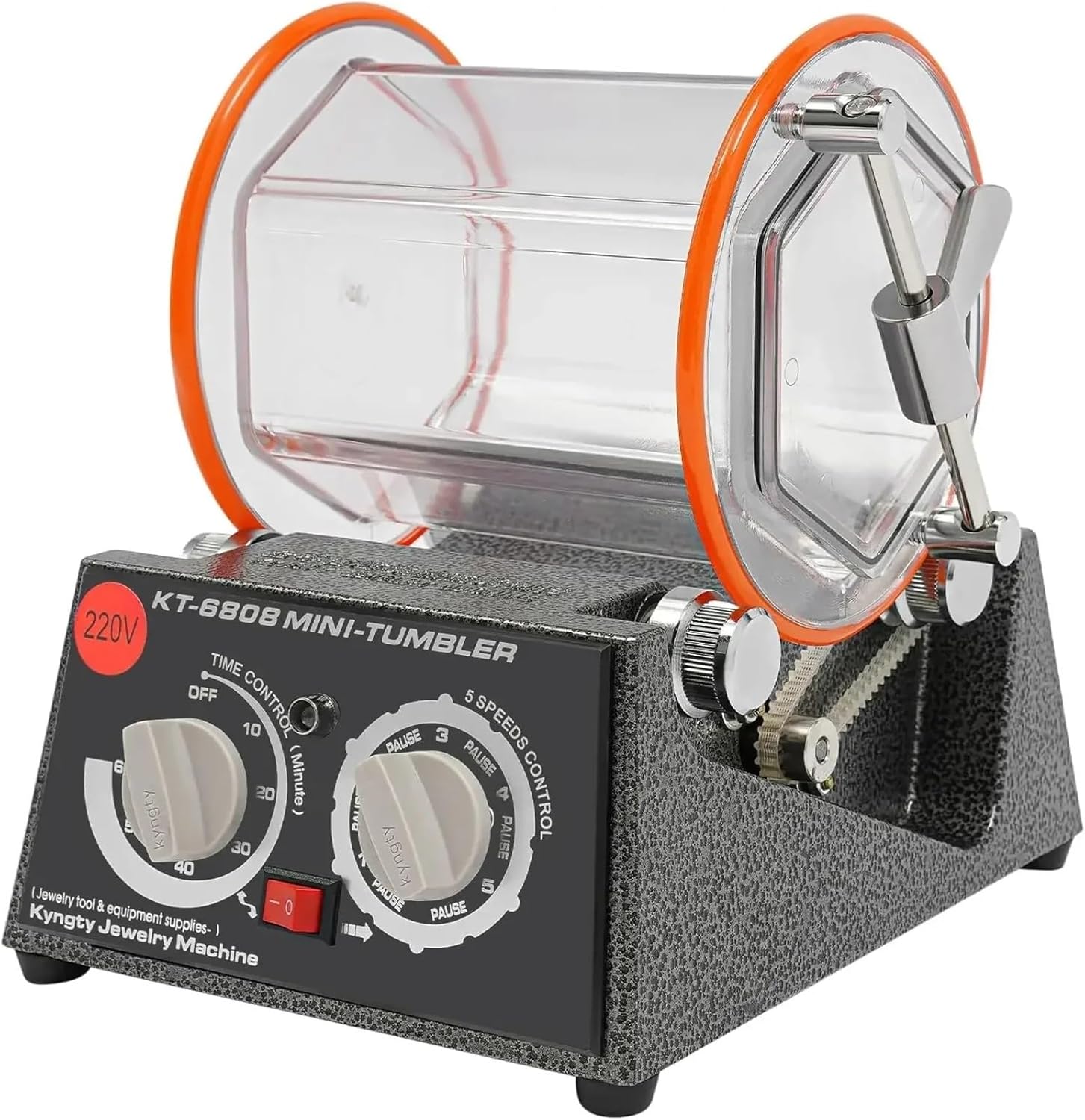 Jewelry Polishing, Polishing Drum Ball Mill, Rotary Jewelry Tumbler Polisher 60 W, Polishing Machine for Jewellery,5 Speed Control with 500-3000RPM